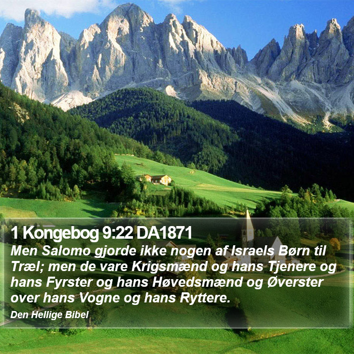 1 Kongebog 9:22 DA1871 Bible Study