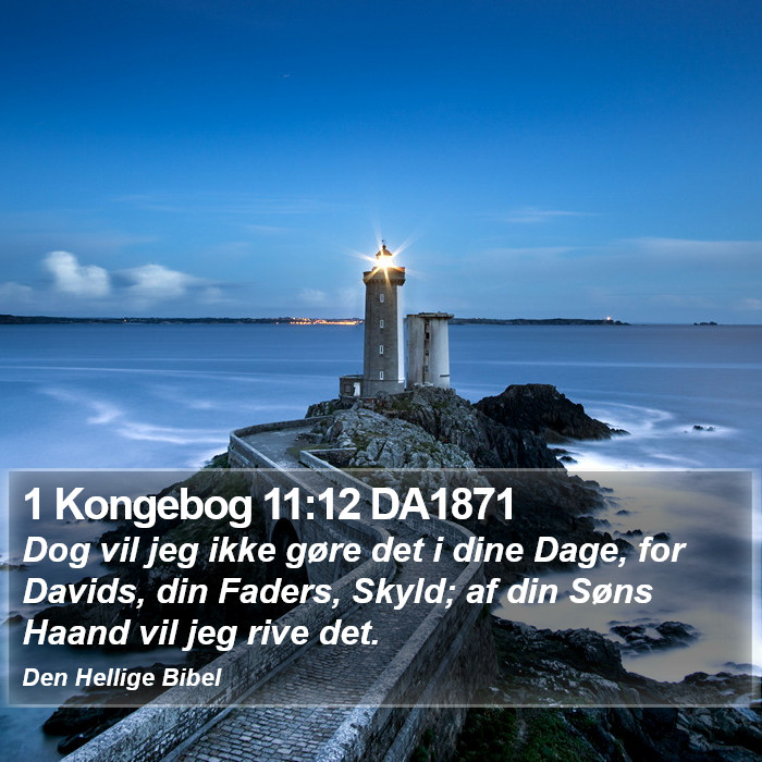1 Kongebog 11:12 DA1871 Bible Study
