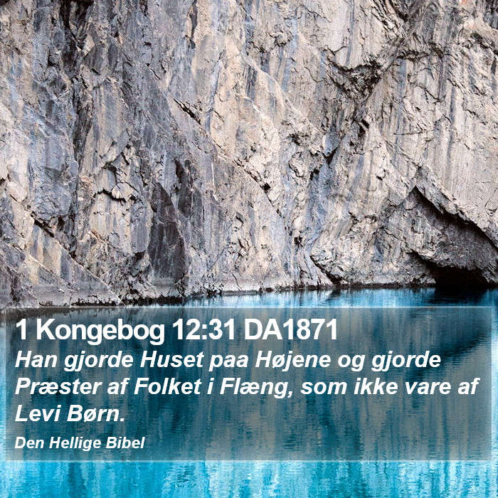 1 Kongebog 12:31 DA1871 Bible Study