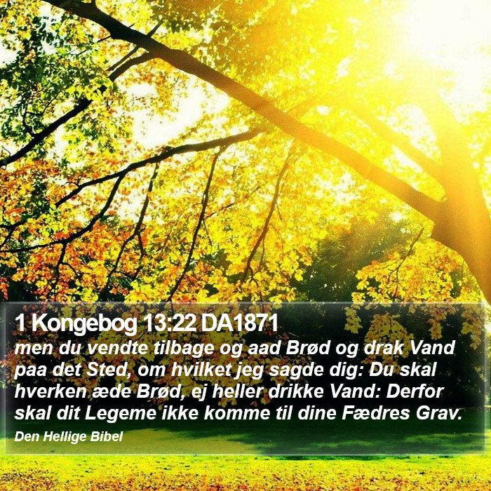 1 Kongebog 13:22 DA1871 Bible Study