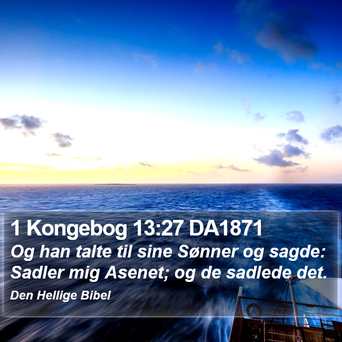 1 Kongebog 13:27 DA1871 Bible Study