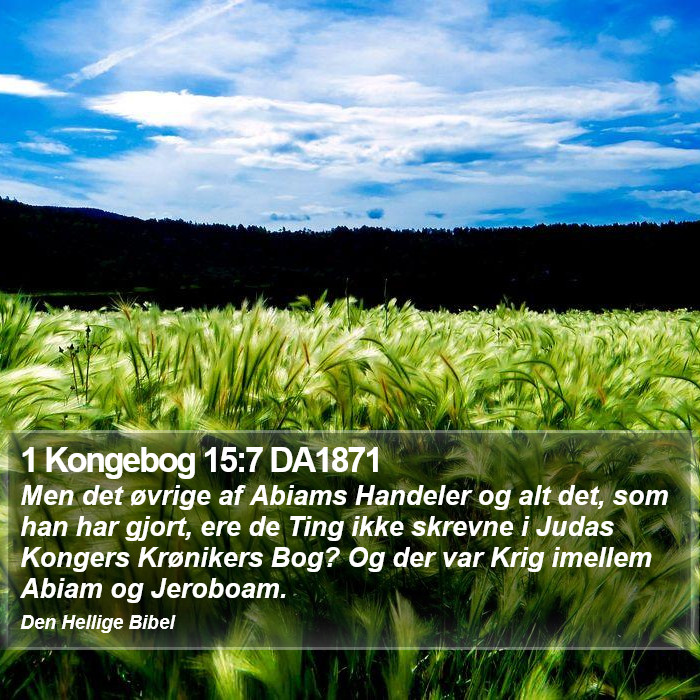 1 Kongebog 15:7 DA1871 Bible Study