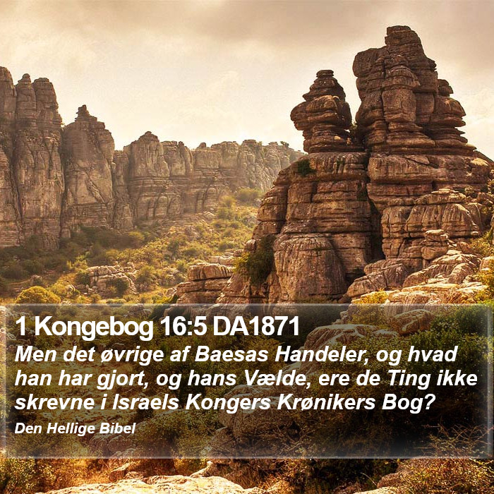 1 Kongebog 16:5 DA1871 Bible Study