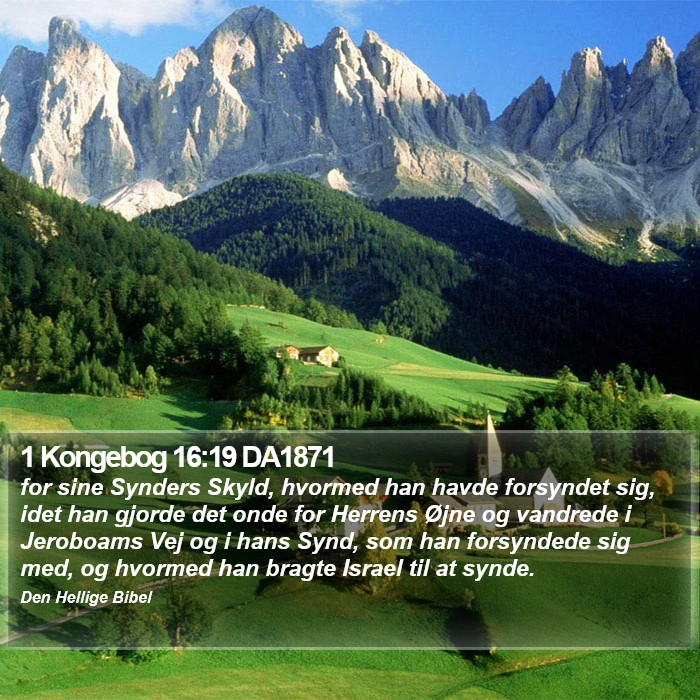 1 Kongebog 16:19 DA1871 Bible Study