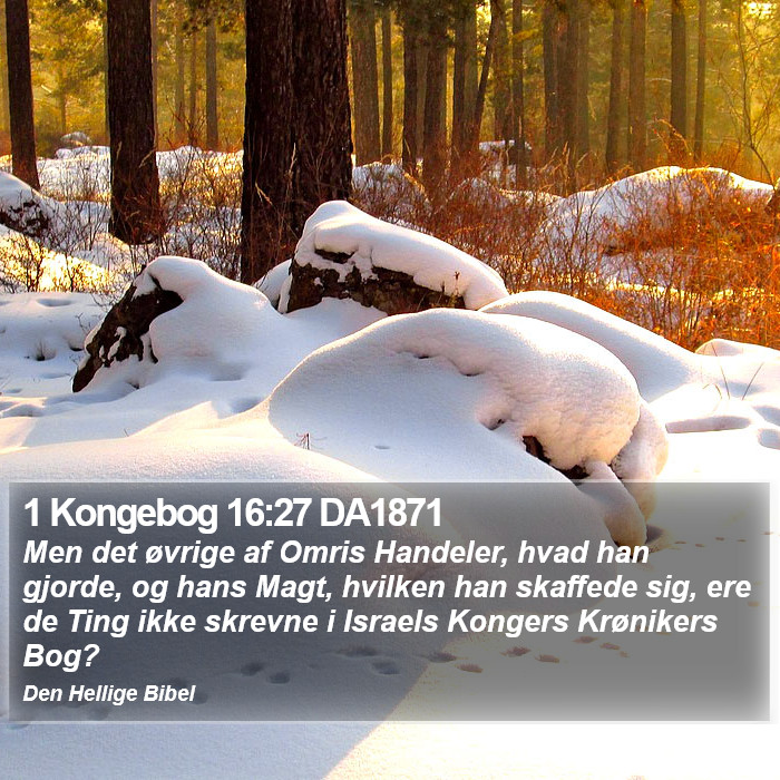 1 Kongebog 16:27 DA1871 Bible Study