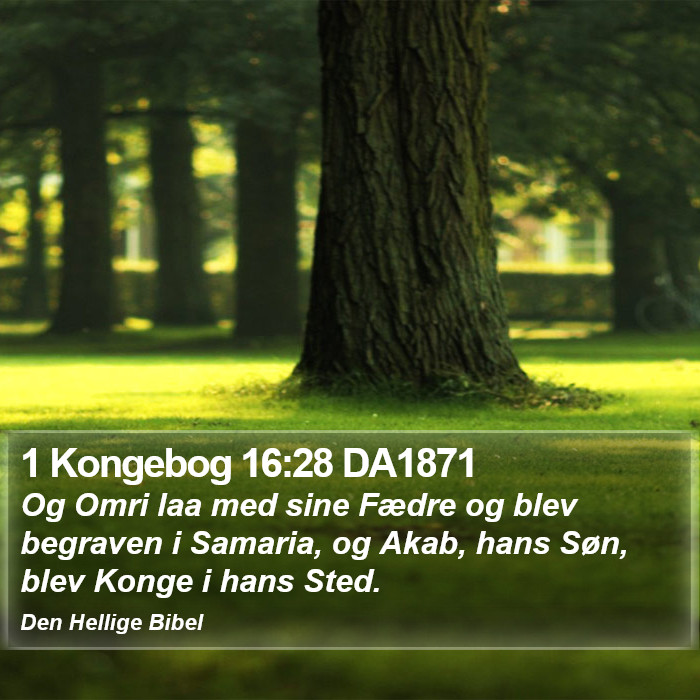 1 Kongebog 16:28 DA1871 Bible Study
