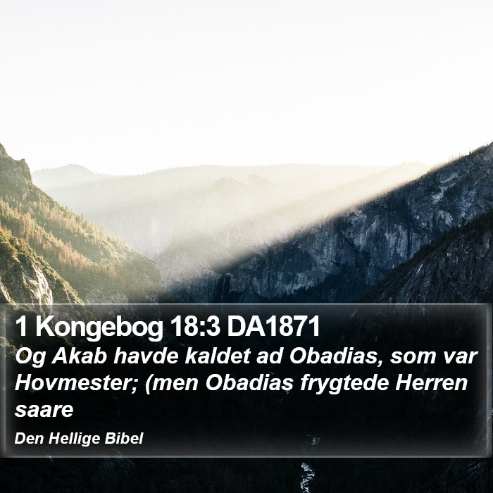 1 Kongebog 18:3 DA1871 Bible Study