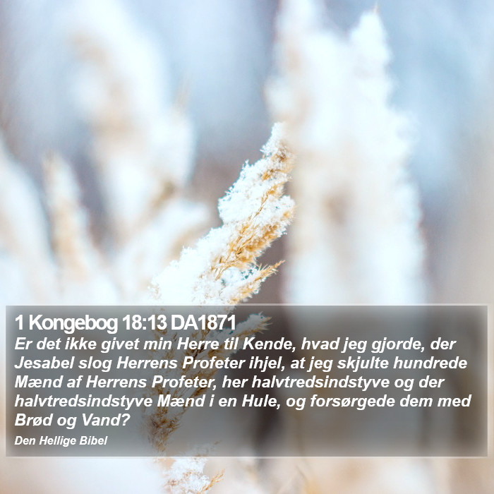1 Kongebog 18:13 DA1871 Bible Study