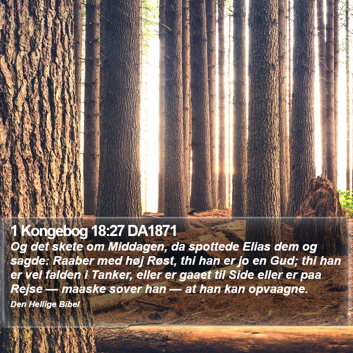 1 Kongebog 18:27 DA1871 Bible Study