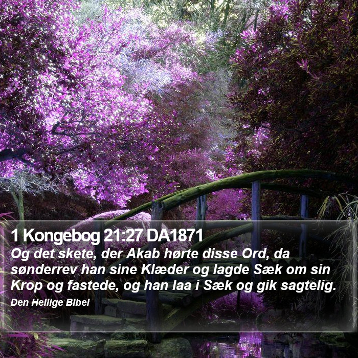 1 Kongebog 21:27 DA1871 Bible Study