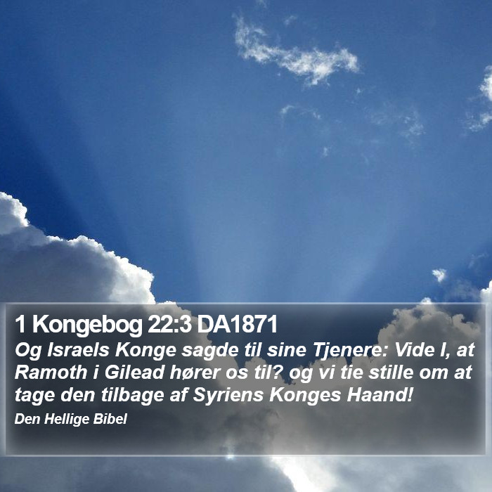 1 Kongebog 22:3 DA1871 Bible Study