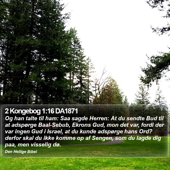 2 Kongebog 1:16 DA1871 Bible Study