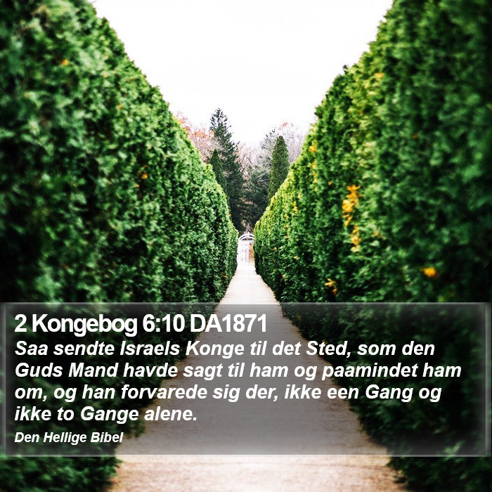 2 Kongebog 6:10 DA1871 Bible Study