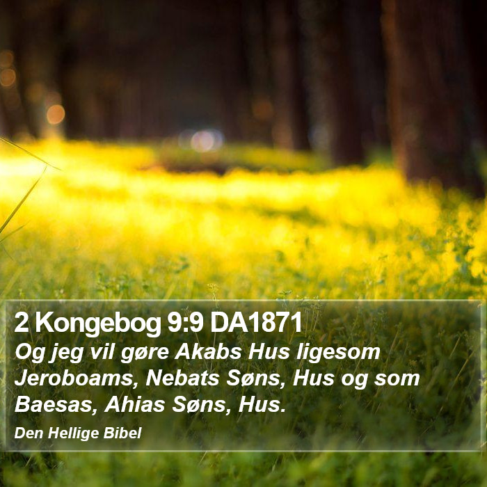 2 Kongebog 9:9 DA1871 Bible Study