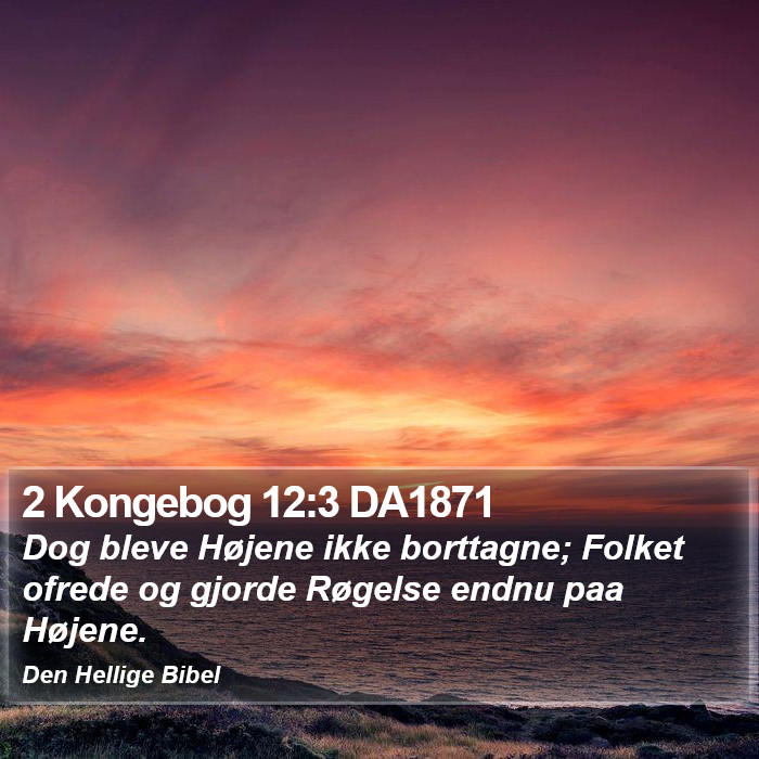 2 Kongebog 12:3 DA1871 Bible Study