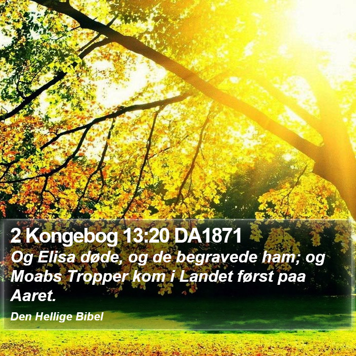 2 Kongebog 13:20 DA1871 Bible Study