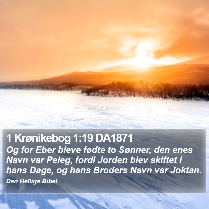 1 Krønikebog 1:19 DA1871 Bible Study