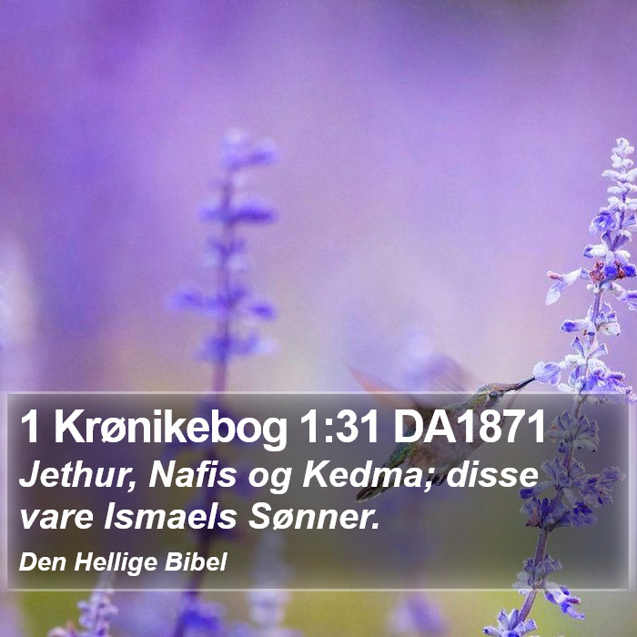 1 Krønikebog 1:31 DA1871 Bible Study