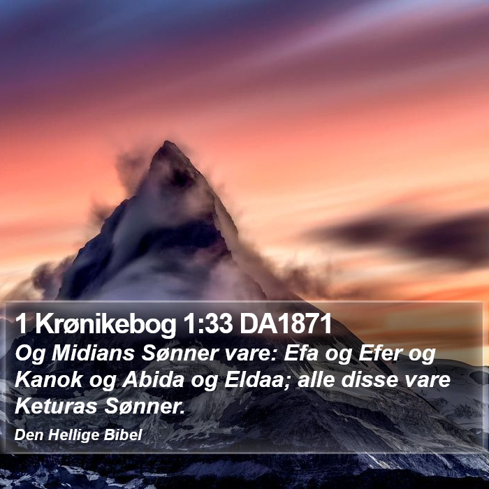 1 Krønikebog 1:33 DA1871 Bible Study