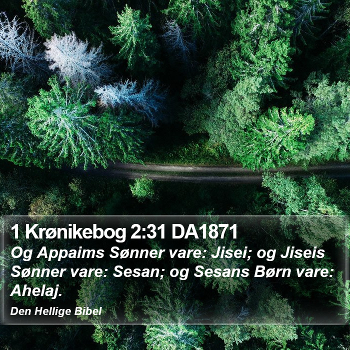 1 Krønikebog 2:31 DA1871 Bible Study