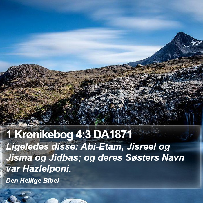 1 Krønikebog 4:3 DA1871 Bible Study