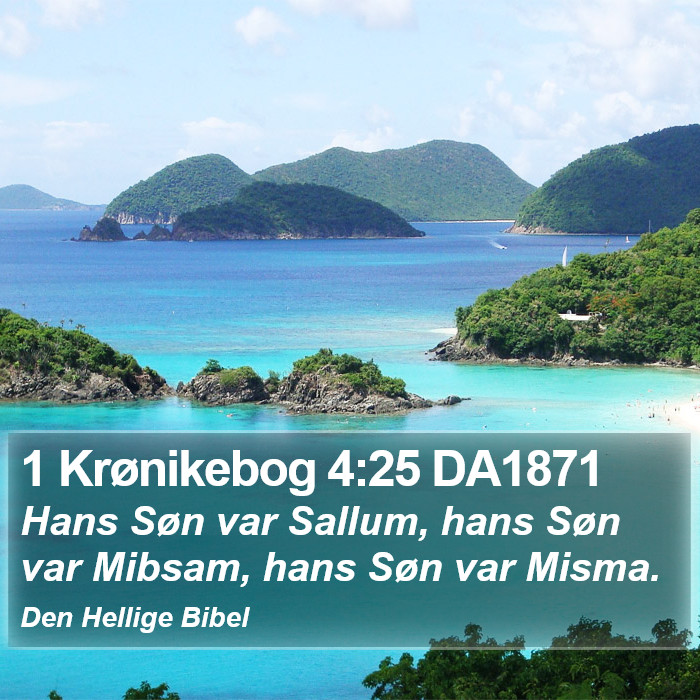 1 Krønikebog 4:25 DA1871 Bible Study