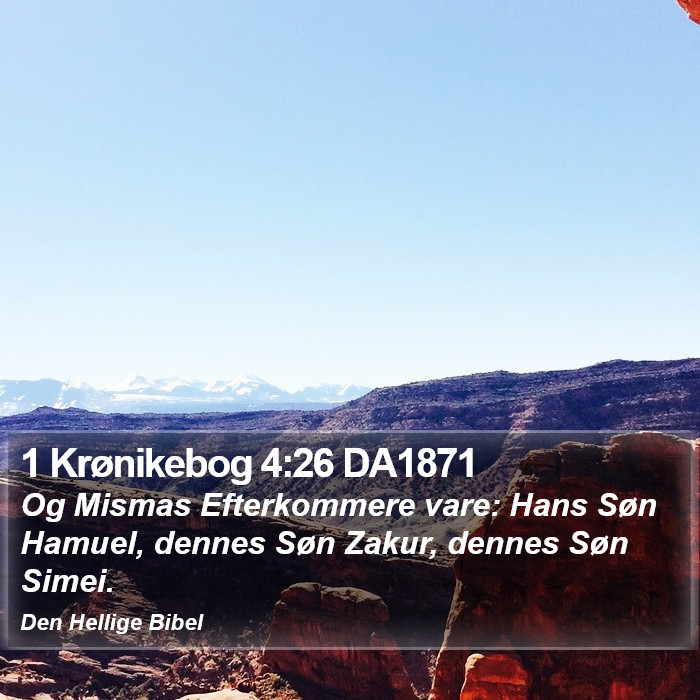 1 Krønikebog 4:26 DA1871 Bible Study