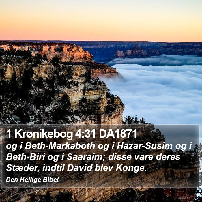 1 Krønikebog 4:31 DA1871 Bible Study