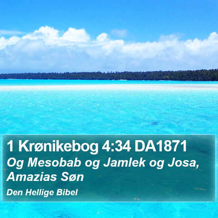 1 Krønikebog 4:34 DA1871 Bible Study
