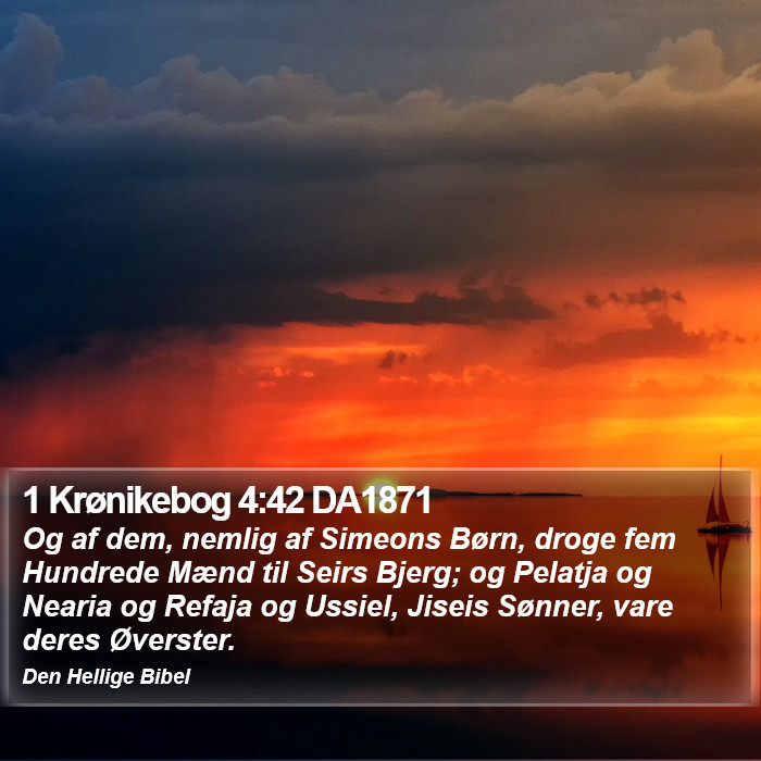 1 Krønikebog 4:42 DA1871 Bible Study