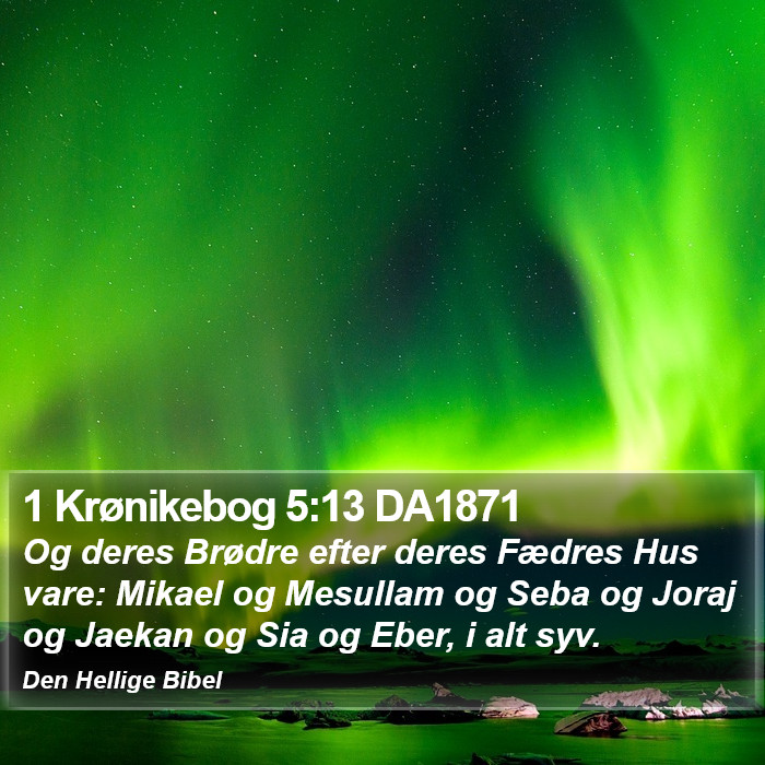 1 Krønikebog 5:13 DA1871 Bible Study