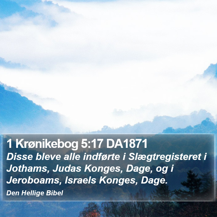 1 Krønikebog 5:17 DA1871 Bible Study