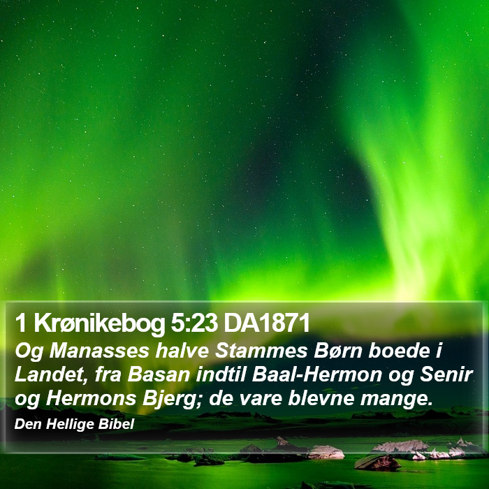 1 Krønikebog 5:23 DA1871 Bible Study