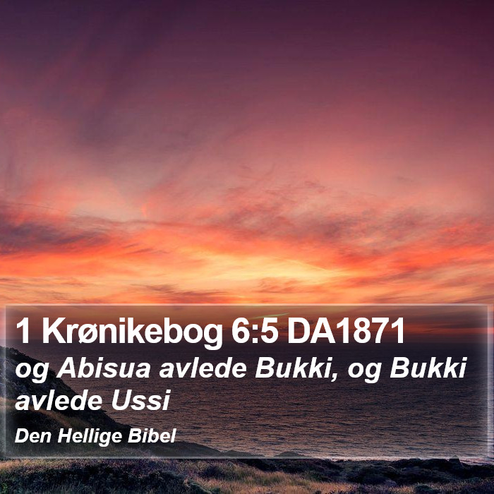 1 Krønikebog 6:5 DA1871 Bible Study