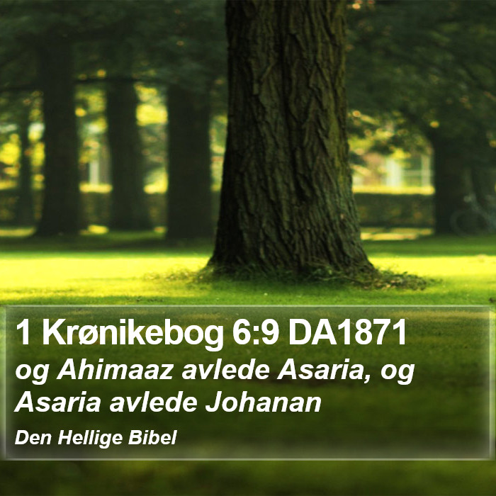 1 Krønikebog 6:9 DA1871 Bible Study