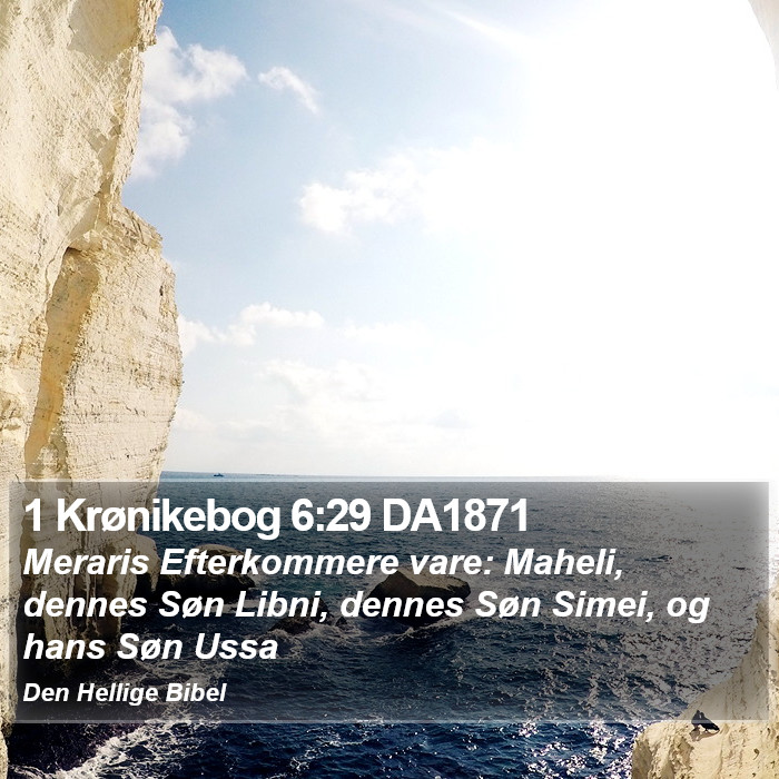 1 Krønikebog 6:29 DA1871 Bible Study