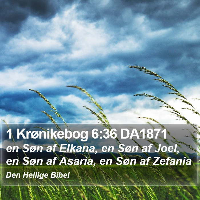 1 Krønikebog 6:36 DA1871 Bible Study