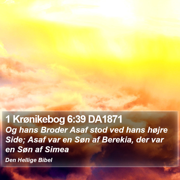 1 Krønikebog 6:39 DA1871 Bible Study