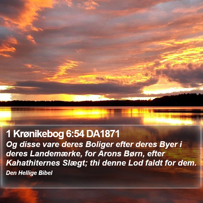 1 Krønikebog 6:54 DA1871 Bible Study