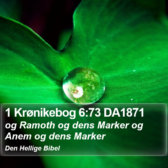 1 Krønikebog 6:73 DA1871 Bible Study