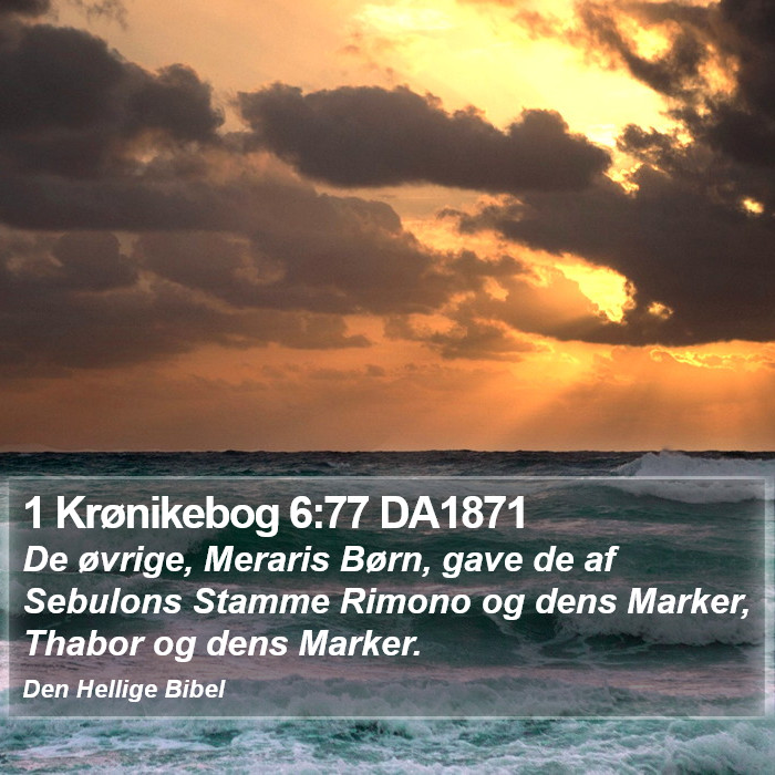 1 Krønikebog 6:77 DA1871 Bible Study