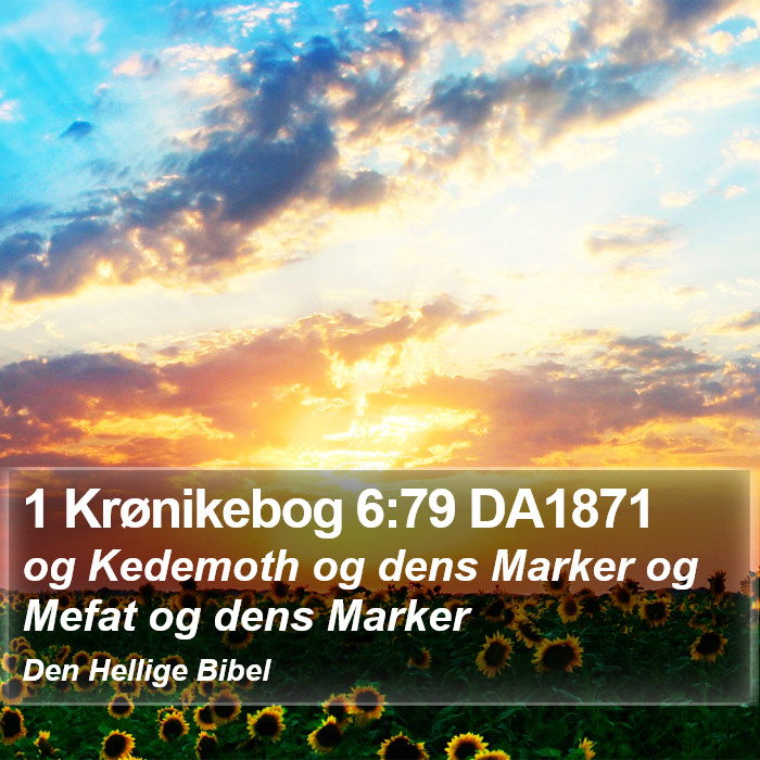 1 Krønikebog 6:79 DA1871 Bible Study