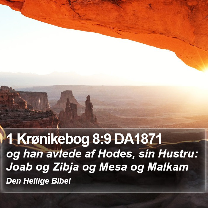 1 Krønikebog 8:9 DA1871 Bible Study