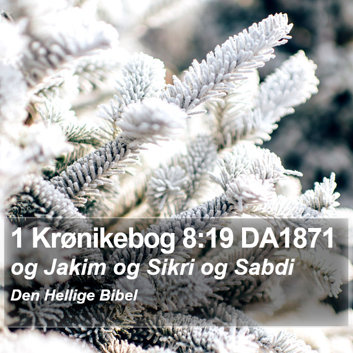 1 Krønikebog 8:19 DA1871 Bible Study