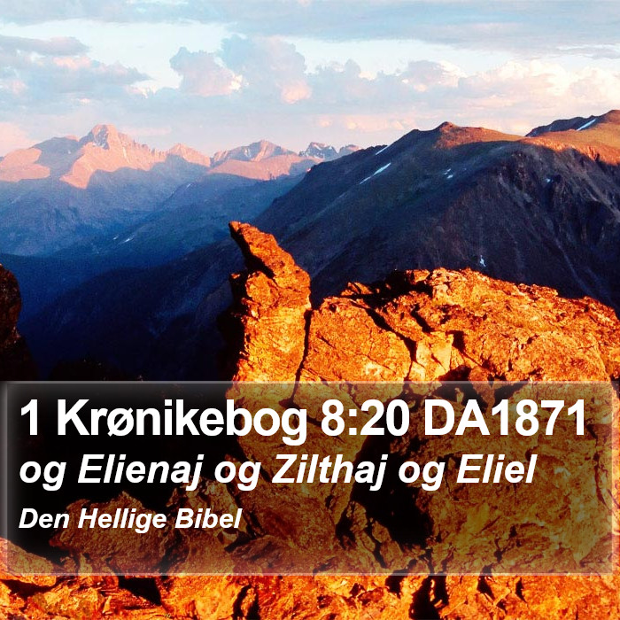 1 Krønikebog 8:20 DA1871 Bible Study