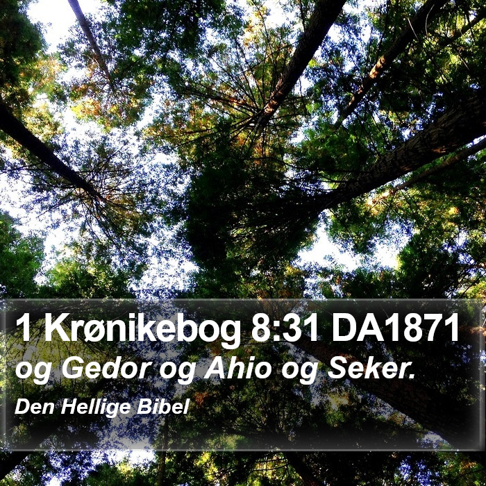 1 Krønikebog 8:31 DA1871 Bible Study