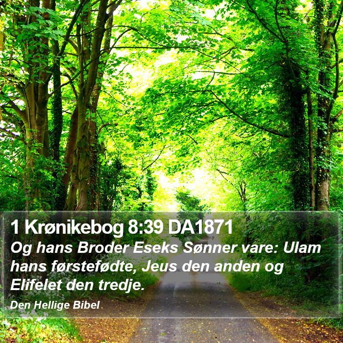 1 Krønikebog 8:39 DA1871 Bible Study