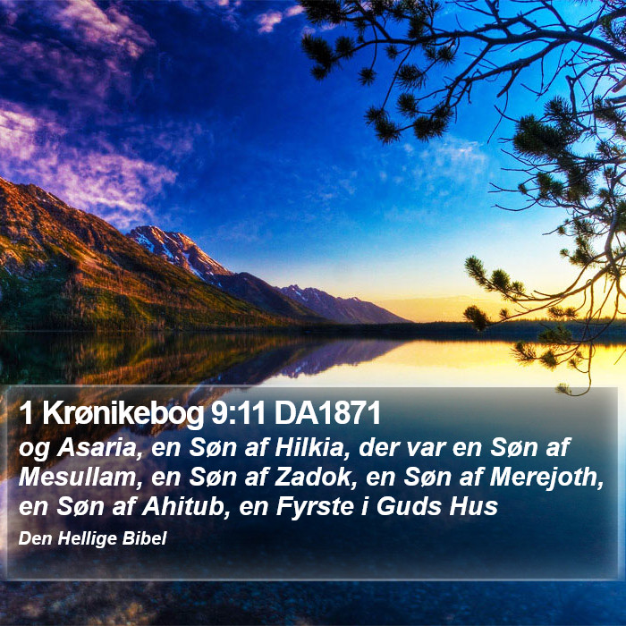 1 Krønikebog 9:11 DA1871 Bible Study