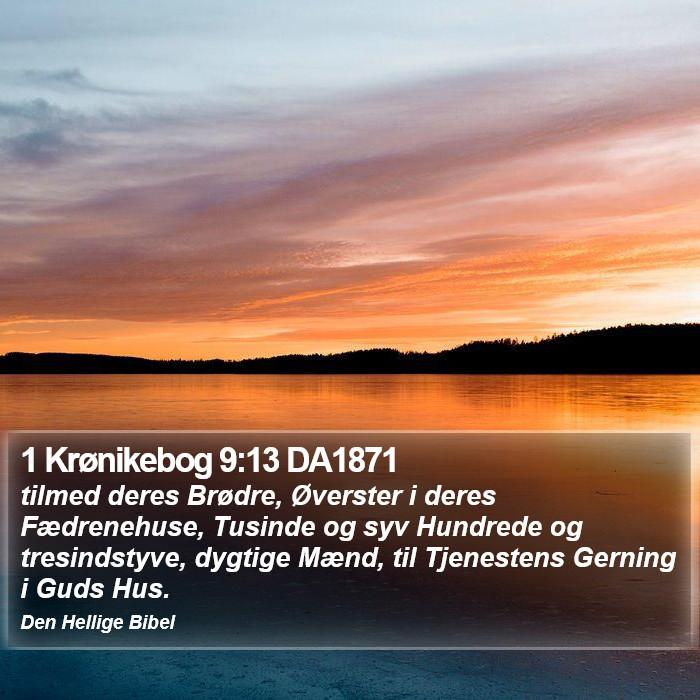 1 Krønikebog 9:13 DA1871 Bible Study
