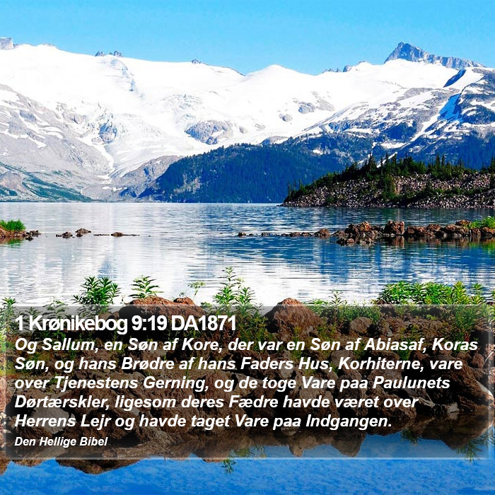 1 Krønikebog 9:19 DA1871 Bible Study